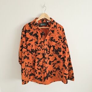 Gander Mountain Vintage Orange and Black Kelly Leaf Camouflage Jacket